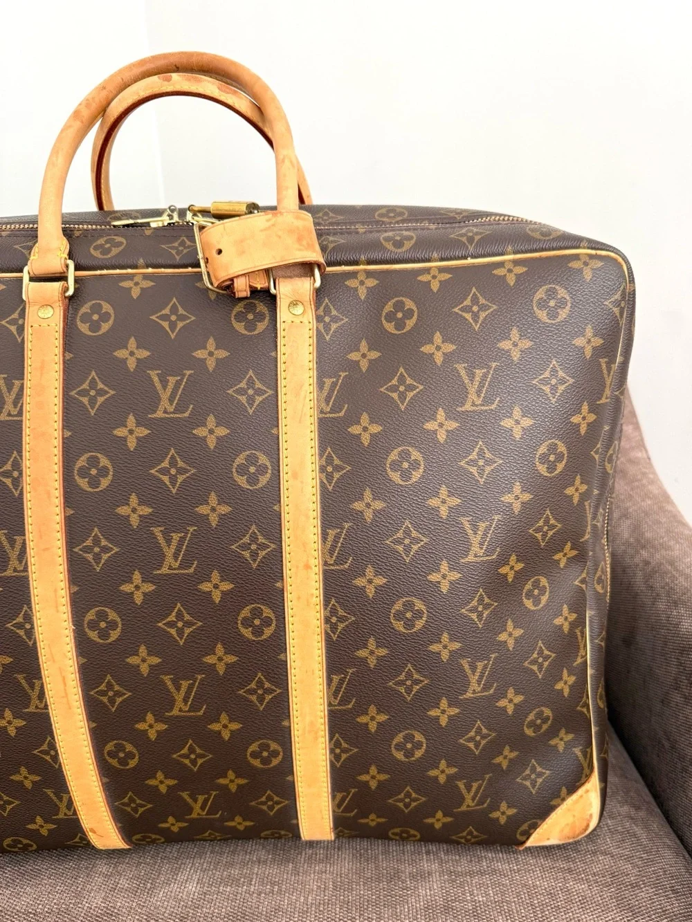 Authentic Louis Vuitton Sirius 50 travel bag luggage brown monogram LV M41506
